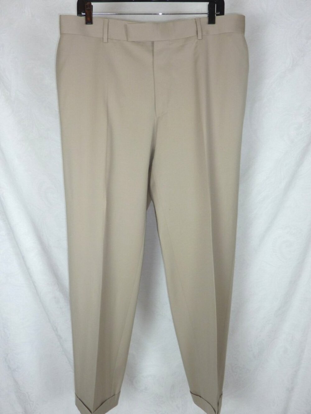 HUGO BOSS Men's 36 TAN VIRGIN WOOL GABARDINE PANTS 36/31 Luxury Trousers
